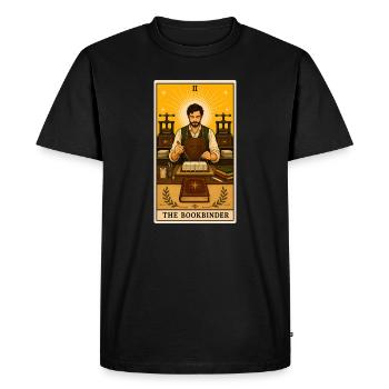 Relieur | Tarot du livre d’artisanat - T-shirt Premium bio Homme - noir - Devant - Nico (187cm)