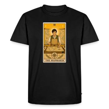 Cartographe | Tarot de navigation de cartes - T-shirt Premium bio Homme - noir - Devant - Nico (187cm)