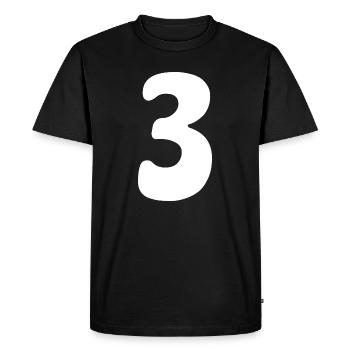 Three: Minimalist Numeral 3 | Third Party - Men's Premium Organic T-Shirt - black - Front - Nico (187cm)