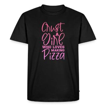 Croûte une fille qui aime faire de la pizza - T-shirt Premium bio Homme - noir - Devant - Nico (187cm)