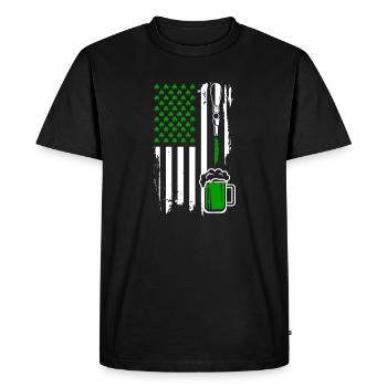 USA flag beer - Men's Premium Organic T-Shirt - black - Front - Nico (187cm)