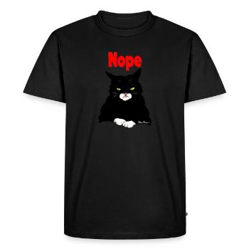 Nope, non, drôle de chat méchant - T-shirt Premium bio Homme - noir - Devant - Nico (187cm)