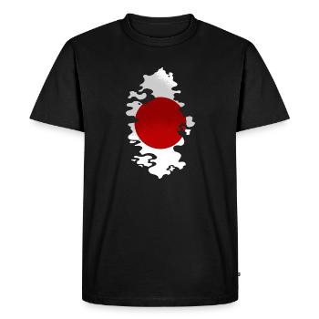 Drapeau du Japon utilisé Look Nihon Drapeau japonais - T-shirt Premium bio Homme - noir - Devant - Nico (187cm)