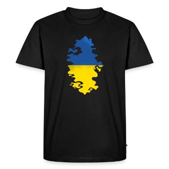 Ukraine Flag Vintage Ukrainian Flag Used Look - Men's Premium Organic T-Shirt - black - Front - Nico (187cm)