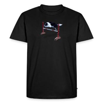 Cute Border Collie Agility Sport T-Shirt - Men's Premium Organic T-Shirt - black - Front - Nico (187cm)