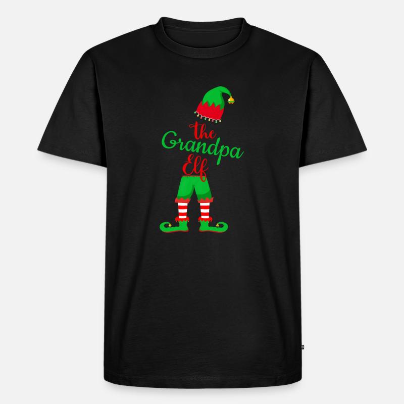 Noël pour Papi - Papi lutin - T-shirt Premium bio Homme - noir