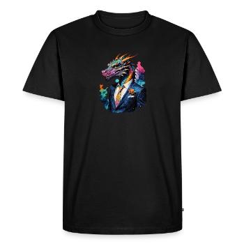 Dragon in a suit - Men's Premium Organic T-Shirt - black - Front - Nico (187cm)