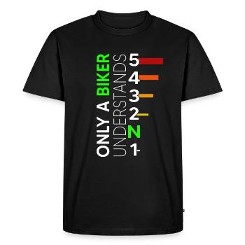 moto 5 vitesses cyclomoteur motard mz un bas quatre haut S5 - T-shirt Premium bio Homme - noir - Devant - Nico (187cm)