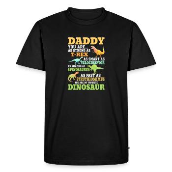 Dinosaure TRex Drôle Dino papa papa favori - T-shirt Premium bio Homme - noir - Devant - Nico (187cm)