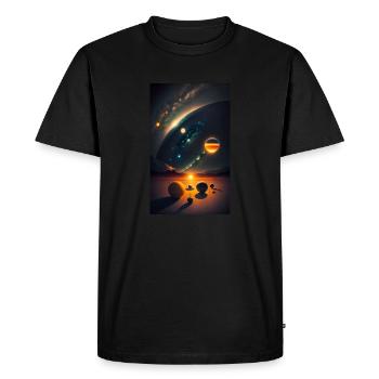 Solar System | Planets | Space | Star - Men's Premium Organic T-Shirt - black - Front - Nico (187cm)