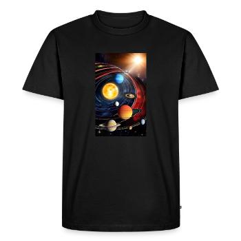 Solar System | Planets | Space | Star - Men's Premium Organic T-Shirt - black - Front - Nico (187cm)