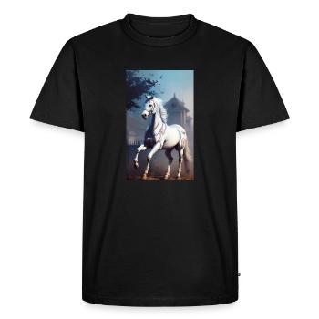 Cheval | Équitation | Animal | Monture | Coloré - T-shirt Premium bio Homme - noir - Devant - Nico (187cm)
