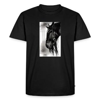 Cheval | Équitation | Animal | Monture | Coloré - T-shirt Premium bio Homme - noir - Devant - Nico (187cm)