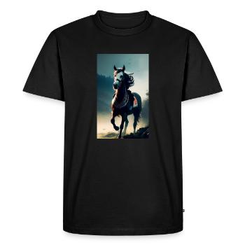 Cheval | Équitation | Animal | Monture | Coloré - T-shirt Premium bio Homme - noir - Devant - Nico (187cm)