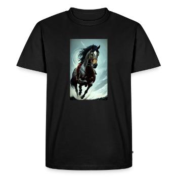 Cheval | Équitation | Animal | Monture | Coloré - T-shirt Premium bio Homme - noir - Devant - Nico (187cm)