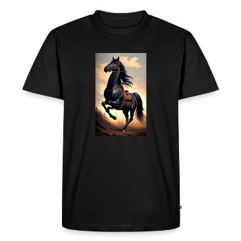Cheval | Équitation | Animal | Monture | Coloré - T-shirt Premium bio Homme - noir - Devant - Nico (187cm)
