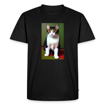 Cat | Pet | Cat Fan | cute | Kitten - Men's Premium Organic T-Shirt - black - Front - Nico (187cm)