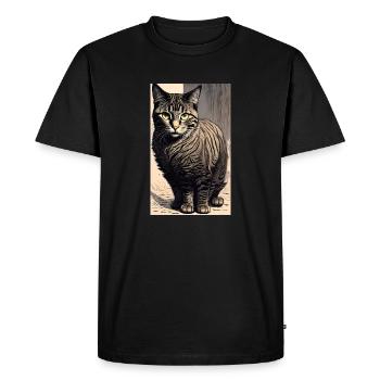 Cat | Pet | Cat Fan | cute | Kitten - Men's Premium Organic T-Shirt - black - Front - Nico (187cm)