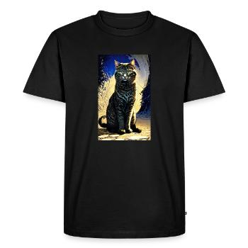 Cat | Pet | Cat Fan | cute | Kitten - Men's Premium Organic T-Shirt - black - Front - Nico (187cm)