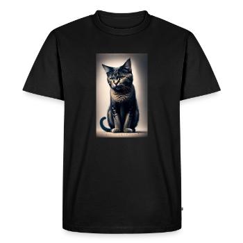 Cat | Pet | Cat Fan | cute | Kitten - Men's Premium Organic T-Shirt - black - Front - Nico (187cm)