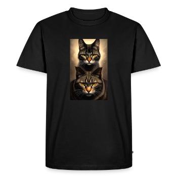 Cat | Pet | Cat Fan | cute | Kitten - Men's Premium Organic T-Shirt - black - Front - Nico (187cm)