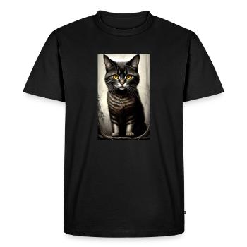 Cat | Pet | Cat fan - Men's Premium Organic T-Shirt - black - Front - Nico (187cm)