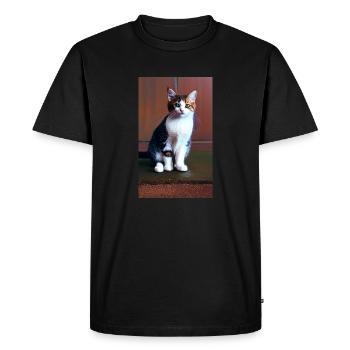 Cat | Pet | Cat Fan | cute | Kitten - Men's Premium Organic T-Shirt - black - Front - Nico (187cm)