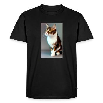 Cat | Pet | Cat Fan | cute | Kitten - Men's Premium Organic T-Shirt - black - Front - Nico (187cm)