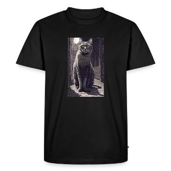 Cat | Pet | Cat Fan | cute | Kitten - Men's Premium Organic T-Shirt - black - Front - Nico (187cm)