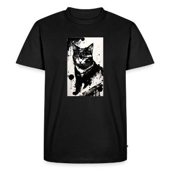 Cat | Pet | Cat Fan | cute | Kitten - Men's Premium Organic T-Shirt - black - Front - Nico (187cm)