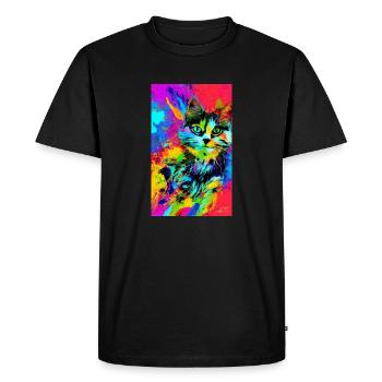 Cat | Pet | Cat Fan | cute | Kitten - Men's Premium Organic T-Shirt - black - Front - Nico (187cm)