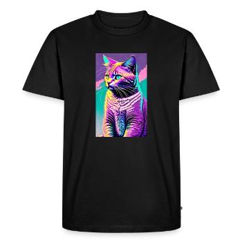 Cat | Pet | Cat Fan | cute | Kitten - Men's Premium Organic T-Shirt - black - Front - Nico (187cm)