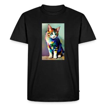 Cat | Pet | Cat Fan | cute | Kitten - Men's Premium Organic T-Shirt - black - Front - Nico (187cm)