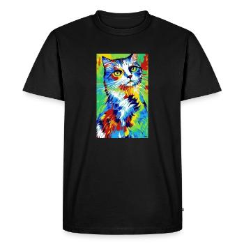 Cat | Pet | Cat Fan | cute | Kitten - Men's Premium Organic T-Shirt - black - Front - Nico (187cm)