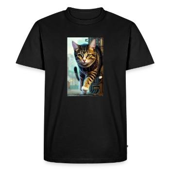 Cat | Pet | Cat Fan | cute | Kitten - Men's Premium Organic T-Shirt - black - Front - Nico (187cm)