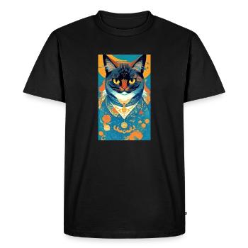 Cat | Pet | Cat Fan | cute | Kitten - Men's Premium Organic T-Shirt - black - Front - Nico (187cm)