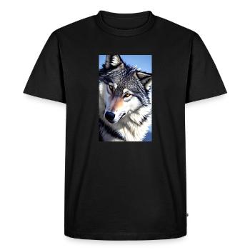 Wolf | Predator | Dog | Mystical - Men's Premium Organic T-Shirt - black - Front - Nico (187cm)