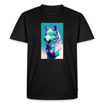 Wolf | Predator | Dog | Mystical - Men's Premium Organic T-Shirt - black - Front - Nico (187cm)