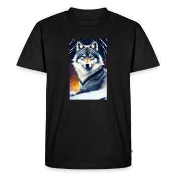 Wolf | Predator | Dog | Mystical - Men's Premium Organic T-Shirt - black - Front - Nico (187cm)
