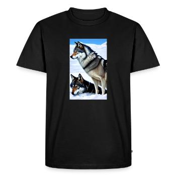 Wolf | Predator | Dog | Mystical - Men's Premium Organic T-Shirt - black - Front - Nico (187cm)