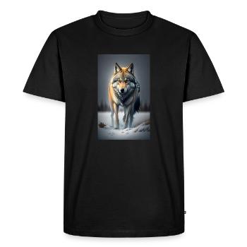 Wolf | Predator | Dog | Mystical - Men's Premium Organic T-Shirt - black - Front - Nico (187cm)