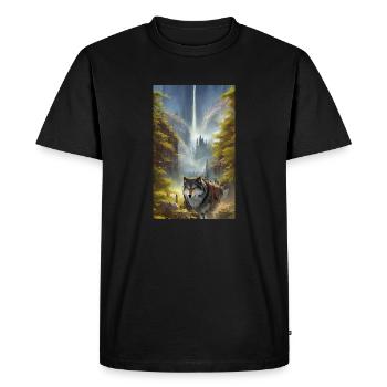 Wolf | Predator | Dog | Mystical - Men's Premium Organic T-Shirt - black - Front - Nico (187cm)