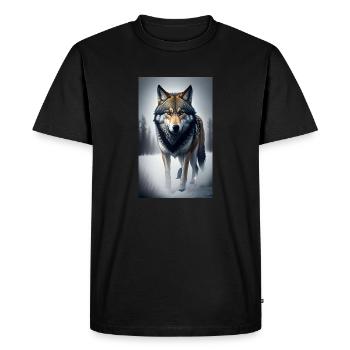 Wolf | Predator | Dog | Mystical - Men's Premium Organic T-Shirt - black - Front - Nico (187cm)
