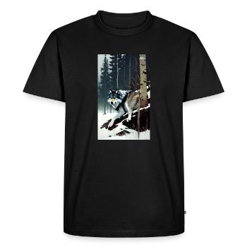 Wolf | Predator | Dog | Mystical - Men's Premium Organic T-Shirt - black - Front - Nico (187cm)