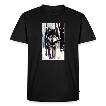 Wolf | Predator | Dog | Mystical - Men's Premium Organic T-Shirt - black - Front - Nico (187cm)