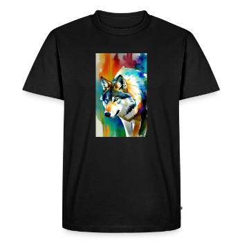 Wolf | Predator | Dog | Mystical - Men's Premium Organic T-Shirt - black - Front - Nico (187cm)