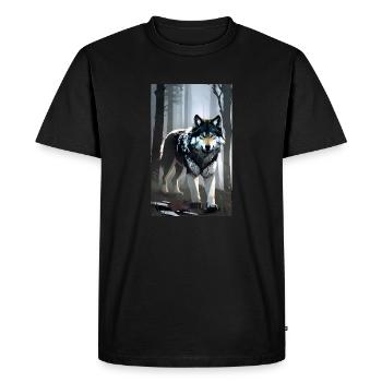 Wolf | Predator | Dog | Mystical - Men's Premium Organic T-Shirt - black - Front - Nico (187cm)