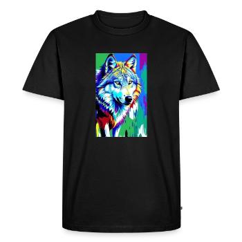 Wolf | Predator | Dog | Mystical - Men's Premium Organic T-Shirt - black - Front - Nico (187cm)