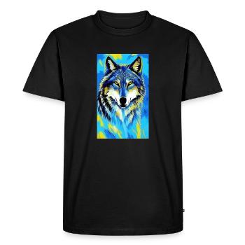 Wolf | Predator | Dog | Mystical - Men's Premium Organic T-Shirt - black - Front - Nico (187cm)