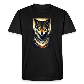Wolf | Predator | Dog | Mystical - Men's Premium Organic T-Shirt - black - Front - Nico (187cm)